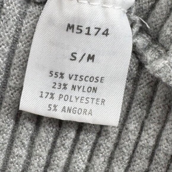 Kerisma Ribbed Open Front Cardigan 3/4 Sleeves Gray Size S/M - Picture 4 of 5